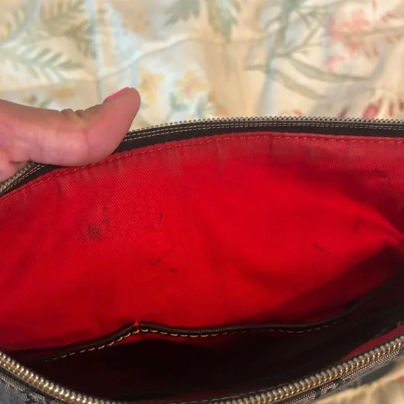 Dooney & Bourke Black and Brown Monogram Shoulder Bag - Picture 4 of 5